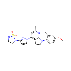 COc1ccc(N2CCc3c(-n4ccc(N5CCNS5(=O)=O)n4)cc(C)nc32)c(C)c1 ZINC000040847086