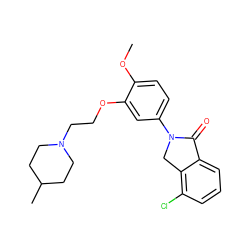 COc1ccc(N2Cc3c(Cl)cccc3C2=O)cc1OCCN1CCC(C)CC1 ZINC000028819743