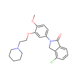 COc1ccc(N2Cc3c(Cl)cccc3C2=O)cc1OCCN1CCCCC1 ZINC000028819736