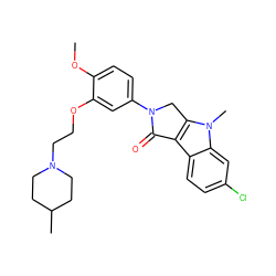 COc1ccc(N2Cc3c(c4ccc(Cl)cc4n3C)C2=O)cc1OCCN1CCC(C)CC1 ZINC000003987597