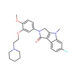 COc1ccc(N2Cc3c(c4ccc(F)cc4n3C)C2=O)cc1OCCN1CCCCC1 ZINC000003987591
