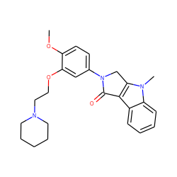 COc1ccc(N2Cc3c(c4ccccc4n3C)C2=O)cc1OCCN1CCCCC1 ZINC000003987587