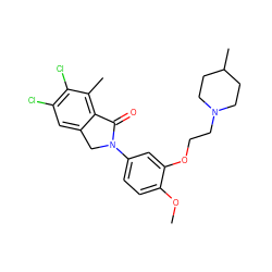 COc1ccc(N2Cc3cc(Cl)c(Cl)c(C)c3C2=O)cc1OCCN1CCC(C)CC1 ZINC000028819809