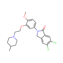 COc1ccc(N2Cc3cc(Cl)c(Cl)cc3C2=O)cc1OCCN1CCC(C)CC1 ZINC000028819794