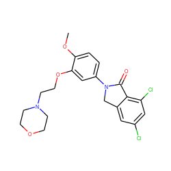 COc1ccc(N2Cc3cc(Cl)cc(Cl)c3C2=O)cc1OCCN1CCOCC1 ZINC000028819864