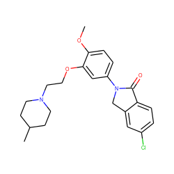 COc1ccc(N2Cc3cc(Cl)ccc3C2=O)cc1OCCN1CCC(C)CC1 ZINC000028819745