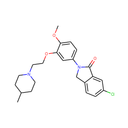 COc1ccc(N2Cc3ccc(Cl)cc3C2=O)cc1OCCN1CCC(C)CC1 ZINC000028819747