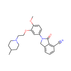 COc1ccc(N2Cc3cccc(C#N)c3C2=O)cc1OCCN1CCC(C)CC1 ZINC000028819760