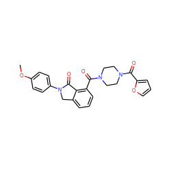 COc1ccc(N2Cc3cccc(C(=O)N4CCN(C(=O)c5ccco5)CC4)c3C2=O)cc1 ZINC000006578083