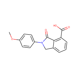 COc1ccc(N2Cc3cccc(C(=O)O)c3C2=O)cc1 ZINC000004991965