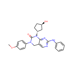 COc1ccc(N2Cc3cnc(Nc4ccccc4)nc3N([C@@H]3CC[C@@H](O)C3)C2=O)cc1 ZINC000003986373