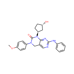 COc1ccc(N2Cc3cnc(Nc4ccccc4)nc3N([C@H]3CC[C@H](O)C3)C2=O)cc1 ZINC000038391679