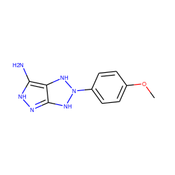 COc1ccc(N2Nc3n[nH]c(N)c3N2)cc1 ZINC000013132939