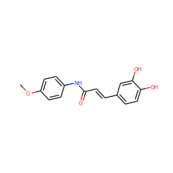 COc1ccc(NC(=O)/C=C/c2ccc(O)c(O)c2)cc1 ZINC000049853552