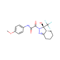 COc1ccc(NC(=O)C(=O)N2N=C3CCCC[C@H]3[C@@]2(O)C(F)(F)F)cc1 ZINC000004199524