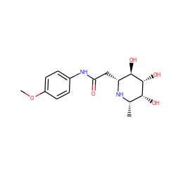 COc1ccc(NC(=O)C[C@H]2N[C@@H](C)[C@@H](O)[C@@H](O)[C@@H]2O)cc1 ZINC000096286025