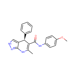 COc1ccc(NC(=O)C2=C(C)Nc3n[nH]cc3[C@H]2c2ccccc2)cc1 ZINC000064436709