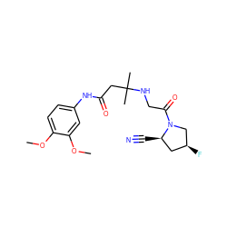 COc1ccc(NC(=O)CC(C)(C)NCC(=O)N2C[C@@H](F)C[C@H]2C#N)cc1OC ZINC000049036607