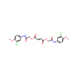 COc1ccc(NC(=O)COC(=O)/C=C/C(=O)OCC(=O)Nc2ccc(OC)c(Cl)c2)cc1Cl ZINC000008774736