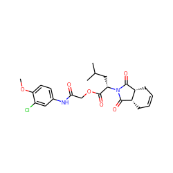 COc1ccc(NC(=O)COC(=O)[C@H](CC(C)C)N2C(=O)[C@H]3CC=CC[C@H]3C2=O)cc1Cl ZINC000008693976