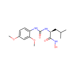 COc1ccc(NC(=O)N[C@@H](CC(C)C)C(=O)NO)c(OC)c1 ZINC000653786664