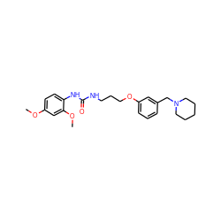 COc1ccc(NC(=O)NCCCOc2cccc(CN3CCCCC3)c2)c(OC)c1 ZINC000013725231
