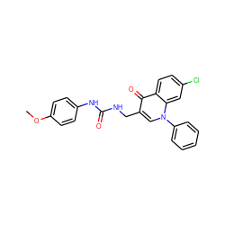 COc1ccc(NC(=O)NCc2cn(-c3ccccc3)c3cc(Cl)ccc3c2=O)cc1 ZINC000096170293