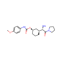 COc1ccc(NC(=O)O[C@@H]2CCC[C@H]([C@H](N)C(=O)N3CCCC3)C2)cc1 ZINC000027900841