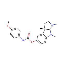 COc1ccc(NC(=O)Oc2ccc3c(c2)[C@]2(C)CCN(C)[C@@H]2N3C)cc1 ZINC000013605099