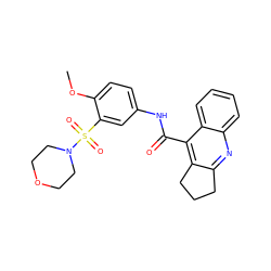 COc1ccc(NC(=O)c2c3c(nc4ccccc24)CCC3)cc1S(=O)(=O)N1CCOCC1 ZINC000008692930