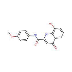 COc1ccc(NC(=O)c2cc(=O)c3cccc(O)c3[nH]2)cc1 ZINC000073199518