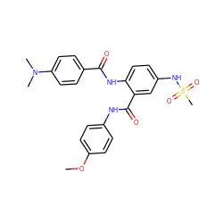 COc1ccc(NC(=O)c2cc(NS(C)(=O)=O)ccc2NC(=O)c2ccc(N(C)C)cc2)cc1 ZINC000013557990