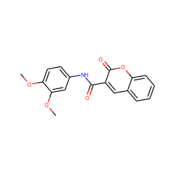 COc1ccc(NC(=O)c2cc3ccccc3oc2=O)cc1OC ZINC000000301838