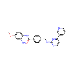 COc1ccc(NC(=O)c2ccc(CNc3nccc(-c4cccnc4)n3)cc2)c(N)c1 ZINC000096273686