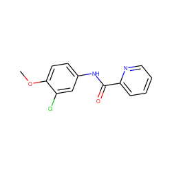 COc1ccc(NC(=O)c2ccccn2)cc1Cl ZINC000003326915