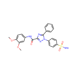 COc1ccc(NC(=O)c2nc(-c3ccccc3)n(-c3ccc(S(N)(=O)=O)cc3)n2)cc1OC ZINC000169353216