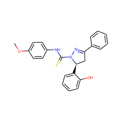 COc1ccc(NC(=S)N2N=C(c3ccccc3)C[C@H]2c2ccccc2O)cc1 ZINC000072174722