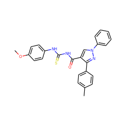 COc1ccc(NC(=S)NC(=O)c2cn(-c3ccccc3)nc2-c2ccc(C)cc2)cc1 ZINC000096283868