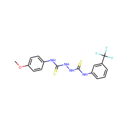 COc1ccc(NC(=S)NNC(=S)Nc2cccc(C(F)(F)F)c2)cc1 ZINC000013685407