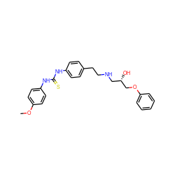 COc1ccc(NC(=S)Nc2ccc(CCNC[C@H](O)COc3ccccc3)cc2)cc1 ZINC000043021475