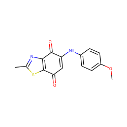 COc1ccc(NC2=CC(=O)c3sc(C)nc3C2=O)cc1 ZINC000027523972