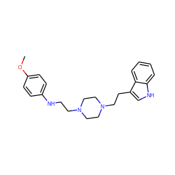 COc1ccc(NCCN2CCN(CCc3c[nH]c4ccccc34)CC2)cc1 ZINC000473135581