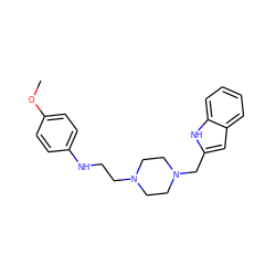 COc1ccc(NCCN2CCN(Cc3cc4ccccc4[nH]3)CC2)cc1 ZINC000473134022