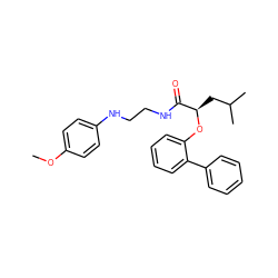 COc1ccc(NCCNC(=O)[C@@H](CC(C)C)Oc2ccccc2-c2ccccc2)cc1 ZINC000028570998