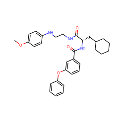 COc1ccc(NCCNC(=O)[C@H](CC2CCCCC2)NC(=O)c2cccc(Oc3ccccc3)c2)cc1 ZINC000014971409