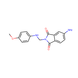 COc1ccc(NCN2C(=O)c3ccc(N)cc3C2=O)cc1 ZINC000653720679