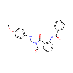 COc1ccc(NCN2C(=O)c3cccc(NC(=O)c4ccccc4)c3C2=O)cc1 ZINC000653745666