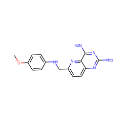 COc1ccc(NCc2ccc3nc(N)nc(N)c3n2)cc1 ZINC000003814903