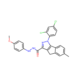 COc1ccc(NNC(=O)c2nn(-c3ccc(Cl)cc3Cl)c3c2Cc2cc(C)ccc2-3)cc1 ZINC000035075488