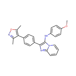 COc1ccc(Nc2c(-c3ccc(-c4c(C)noc4C)cc3)nc3ccccn23)cc1 ZINC000299839302